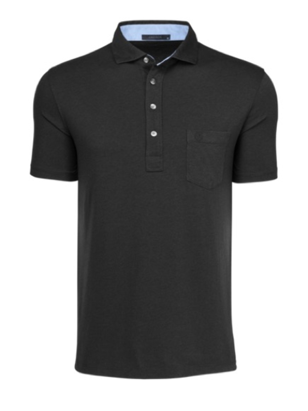 Greyson Mens Spirit Short Sleeve Chest Pocket Polo Shirt Shepard Black XL EUC